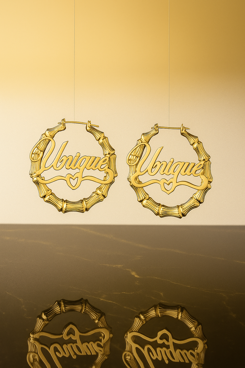 Bamboo Loop Name Earings