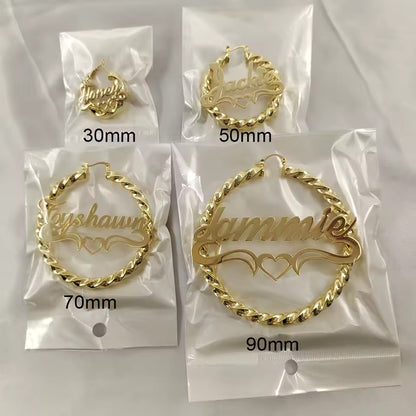Twirl Hoop Name Earings