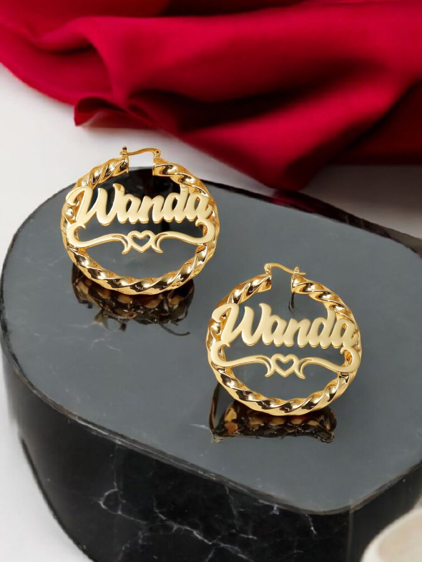 Twirl Hoop Name Earings