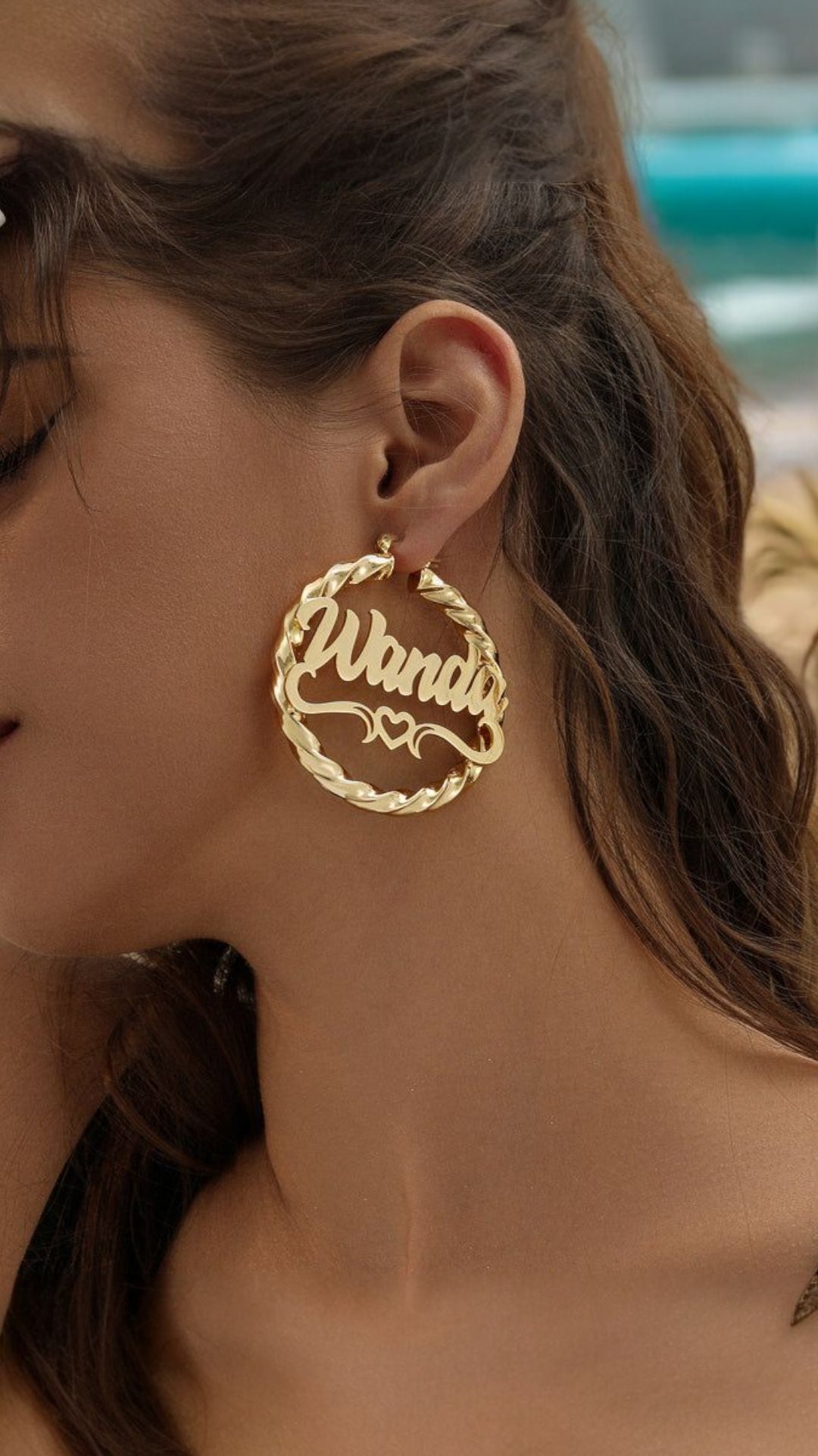 Twirl Hoop Name Earings