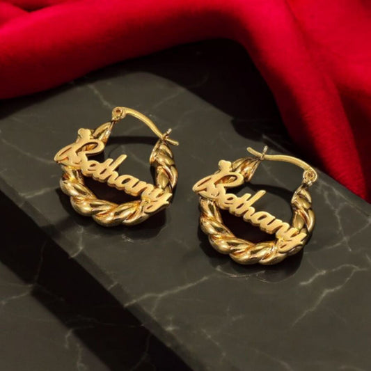 Custom Hoop Name Earings